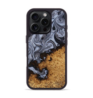 iPhone 16 Pro Wood Phone Case - Kathlyn (Black & White, 815216)