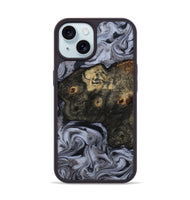 iPhone 15 Wood Phone Case - Elaina (Black & White, 815305)