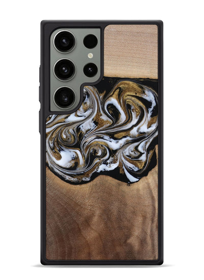 Galaxy S24 Ultra Wood Phone Case - Anjali (Black & White, 815308)
