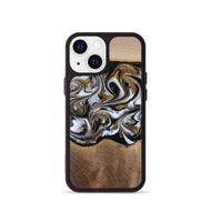 iPhone 13 mini Wood Phone Case - Anjali (Black & White, 815308)