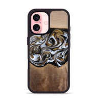 iPhone 16 Wood Phone Case - Anjali (Black & White, 815308)