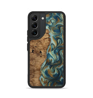 Galaxy S22 Wood Phone Case - Karly (Teal & Gold, 815310)