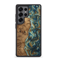 Galaxy S25 Ultra Wood Phone Case - Karly (Teal & Gold, 815310)