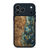 iPhone 17 Pro Max Wood Phone Case - Karly (Teal & Gold, 815310)