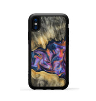 iPhone Xs Wood Phone Case - Elma (Blue, 815337)