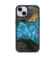 iPhone 15 Wood Phone Case - Nya (Blue, 815492)