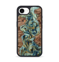 iPhone 17e Wood Phone Case - Collin (Teal & Gold, 815498)