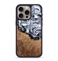 iPhone 15 Pro Max Wood Phone Case - Coretta (Black & White, 815507)