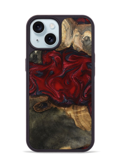 iPhone 15 Wood Phone Case - Lina (Red, 815509)
