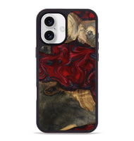 iPhone 16 Plus Wood Phone Case - Lina (Red, 815509)