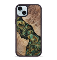 iPhone 15 Plus Wood Phone Case - Deron (Green, 815658)