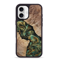 iPhone 16 Plus Wood Phone Case - Deron (Green, 815658)