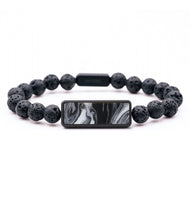 Lava Bead ResinArt Bracelet - Jennie (Black & White, 815740)