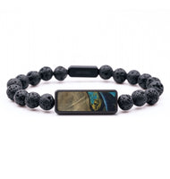 Lava Bead ResinArt Bracelet - Lucia (Teal & Gold, 815778)
