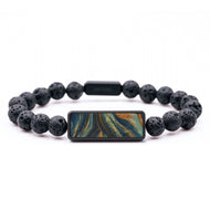 Lava Bead ResinArt Bracelet - Luella (Teal & Gold, 815780)