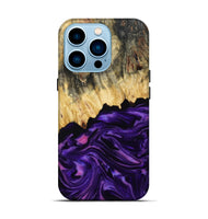 iPhone 14 Pro Wood Live Edge Phone Case - Baby (Purple, 815798)