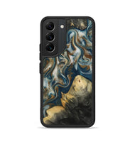 Galaxy S22 Wood Phone Case - Ingrid (Teal & Gold, 815814)
