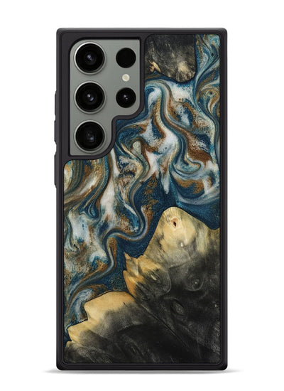 Galaxy S24 Ultra Wood Phone Case - Ingrid (Teal & Gold, 815814)