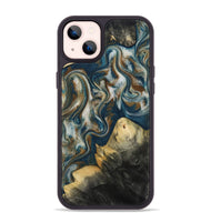 iPhone 14 Plus Wood Phone Case - Ingrid (Teal & Gold, 815814)