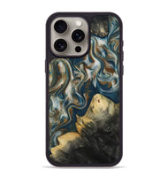iPhone 15 Pro Max Wood Phone Case - Ingrid (Teal & Gold, 815814)