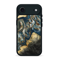 iPhone 17 Air Wood Phone Case - Ingrid (Teal & Gold, 815814)