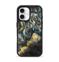 iPhone 17 Wood Phone Case - Ingrid (Teal & Gold, 815814)