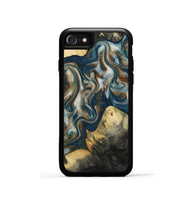iPhone SE Wood Phone Case - Ingrid (Teal & Gold, 815814)