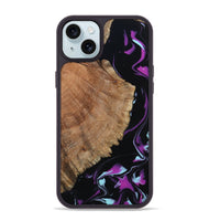 iPhone 15 Plus Wood Phone Case - Hakeem (Purple, 815818)