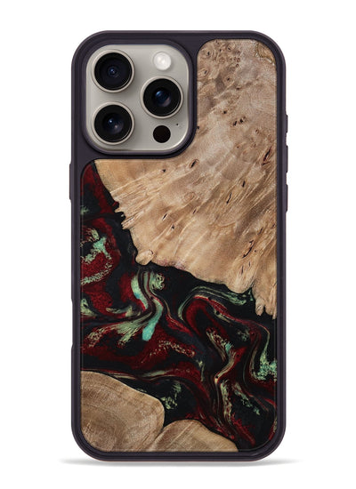 iPhone 16 Pro Max Wood Phone Case - Trey (Red, 815820)