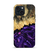 iPhone 15 Wood Live Edge Phone Case - Mack (Purple, 815822)