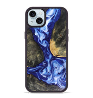 iPhone 15 Plus Wood Phone Case - Mettie (Blue, 816065)