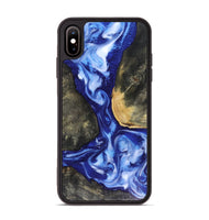 iPhone Xs Max Wood Phone Case - Mettie (Blue, 816065)