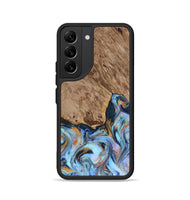 Galaxy S22 Wood Phone Case - Tanesha (Teal & Gold, 816073)