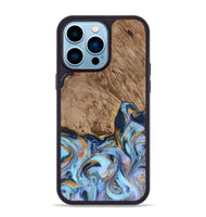 iPhone 14 Pro Max Wood Phone Case - Tanesha (Teal & Gold, 816073)