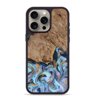 iPhone 15 Pro Max Wood Phone Case - Tanesha (Teal & Gold, 816073)