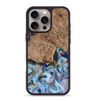 iPhone 16 Pro Max Wood Phone Case - Tanesha (Teal & Gold, 816073)