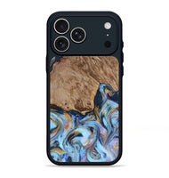 iPhone 17 Pro Max Wood Phone Case - Tanesha (Teal & Gold, 816073)