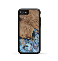 iPhone SE Wood Phone Case - Tanesha (Teal & Gold, 816073)