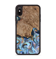 iPhone Xs Max Wood Phone Case - Tanesha (Teal & Gold, 816073)
