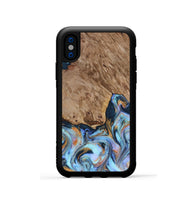 iPhone Xs Wood Phone Case - Tanesha (Teal & Gold, 816073)