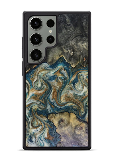 Galaxy S24 Ultra Wood Phone Case - Sylvia (Teal & Gold, 816075)