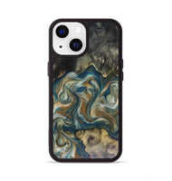 iPhone 13 Wood Phone Case - Sylvia (Teal & Gold, 816075)