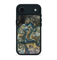 iPhone 17 Air Wood Phone Case - Sylvia (Teal & Gold, 816075)