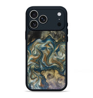 iPhone 17 Pro Max Wood Phone Case - Sylvia (Teal & Gold, 816075)