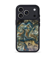 iPhone 17 Pro Wood Phone Case - Sylvia (Teal & Gold, 816075)