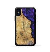 iPhone Xs Wood Phone Case - Adriane (Purple, 816080)