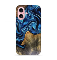 iPhone 17 Wood Live Edge Phone Case - Brandy (Blue, 816126)