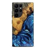 Galaxy S22 Ultra Wood Live Edge Phone Case - Louise (Blue, 816128)