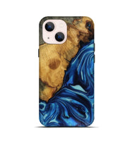 iPhone 13 mini Wood Live Edge Phone Case - Louise (Blue, 816128)