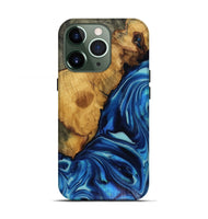 iPhone 13 Pro Wood Live Edge Phone Case - Louise (Blue, 816128)